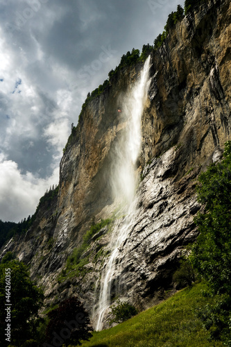 Staubbach is the highest free falling waterfall in Switzerland