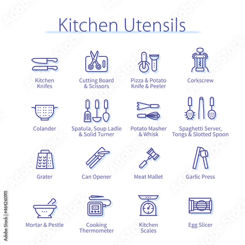 Kitchen utensils concept. Home cooking tools set