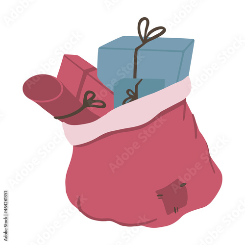 Gift bag. vector illustration in cartoon style. Isolated on white background