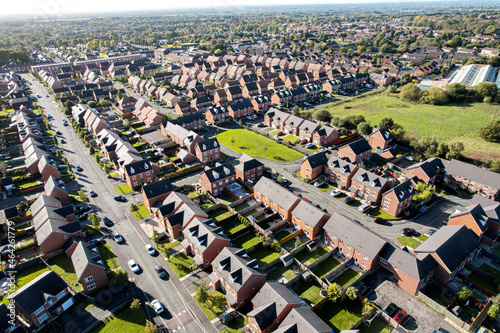 Wallpaper Mural Aerial view of housing estate in England. Looking straight down satellite image style.British neighbourhood. Torontodigital.ca