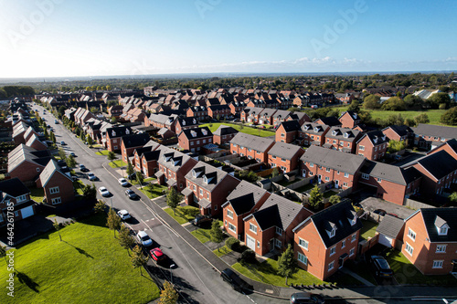 Wallpaper Mural Aerial view of housing estate in England. Looking straight down satellite image style.British neighbourhood. Torontodigital.ca