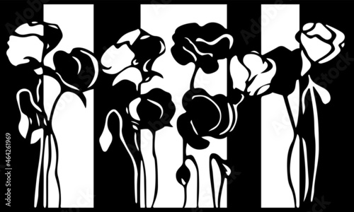 Juego de negativo y positivo de flores