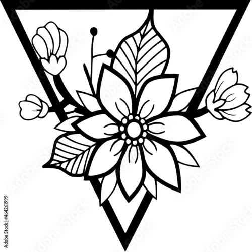 Triángulo relleno de flores