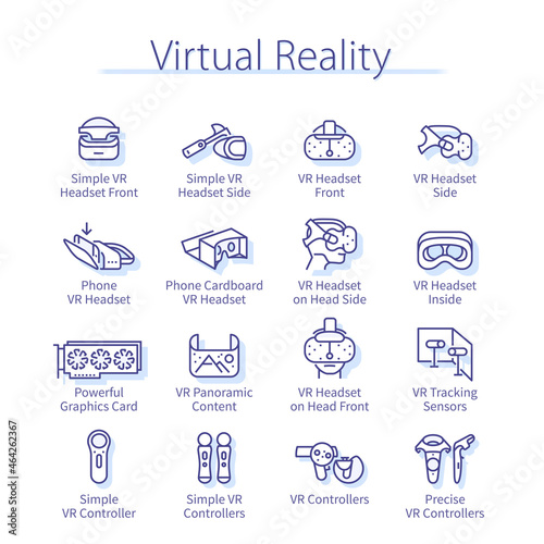 Virtual reality pack, user man head in VR headset