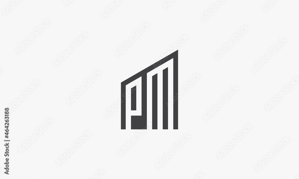 PM letter logo isolated on white background. PM letter logo isolated on white background.