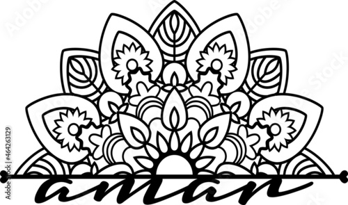 Media mandala con la palabra amar
