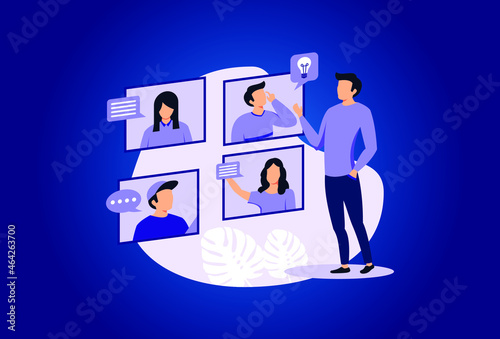 Online meetup illustration exclusive design inspiration