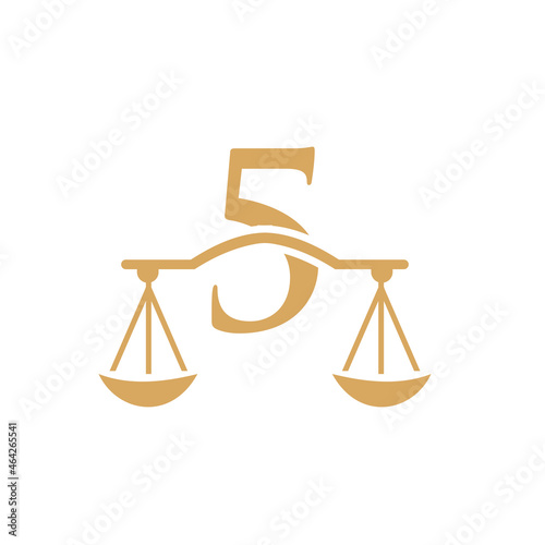 Law Firm Logo Design On Letter 5. Lawyer And Justice, Law Attorney, Legal, Lawyer Service, Law Office, Scale, Logo Template