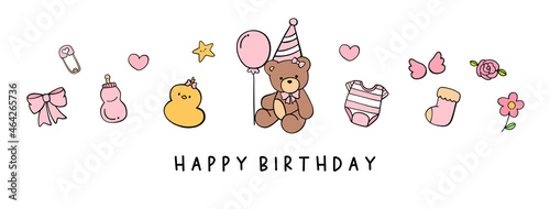 Baby girl, baby shower banner 