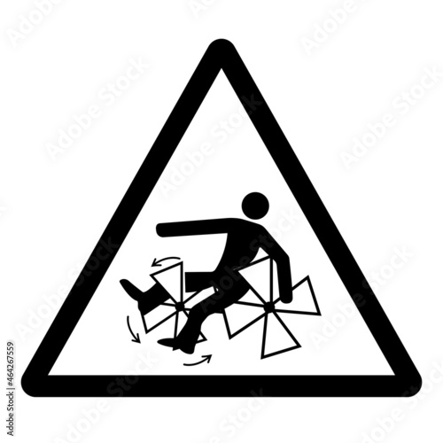 Rotating Paddles Will Crush Entangle Or Amputate Symbol Sign, Vector Illustration, Isolate On White Background Label .EPS10
