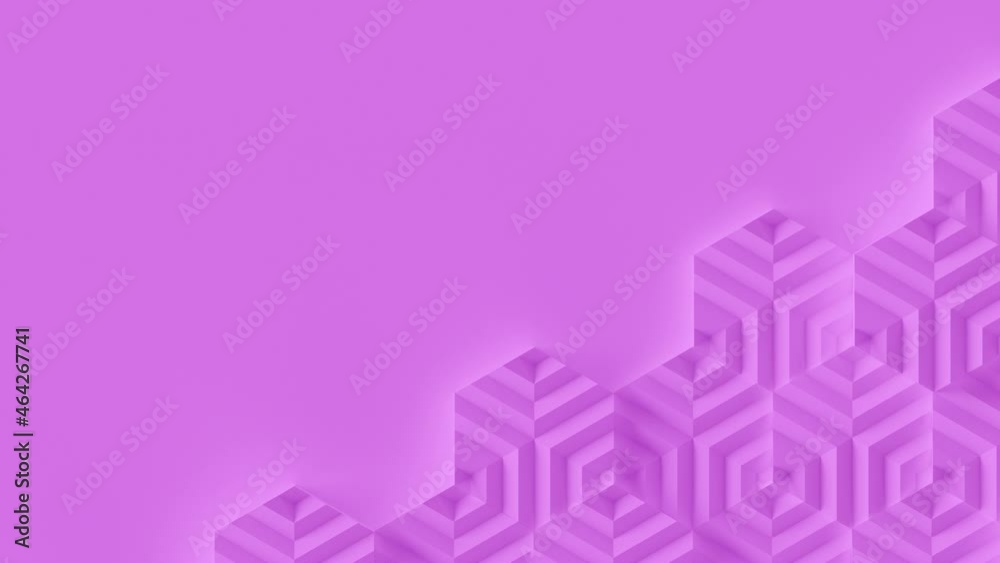 Minimal Half Hexagon Surface Loop 1 Light Purple. Sculpted deep purple hexagons on corner of the frame, with empty space around. Copy space available. Great for messages. Seamless loop.
Minimal Half Hexagon Surface Loop 1 Light Purple. Sculpted deep purple hexagons on corner of the frame, with empty space around. Copy space available. Great for messages. Seamless loop.