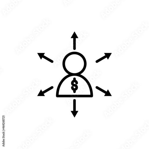 Hosting reseller thin line icon. Modern vector illustration.