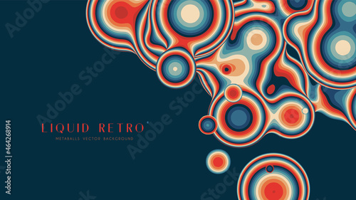 Liquid retro 3D metaball, with organic structure. Abstract vector colorful background. Fluid futurisctic shapes.