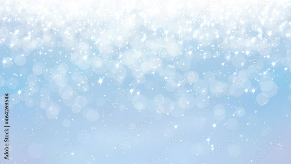 Animated Christmas blue background with falling snowflakes and little starry sparkles Animated Christmas blue background with falling snowflakes and little starry sparkles