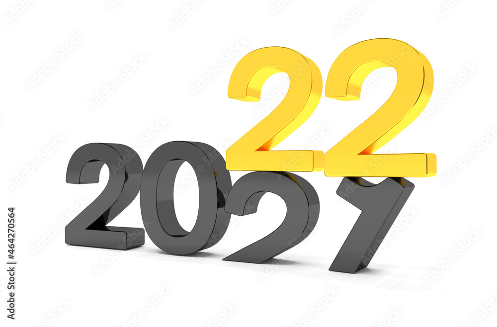 3d Illustration - 2021 - 2022 - Silvester, Neujahr, Countdown, Jahreszahlen 3d Illustration - 2021 - 2022 - Silvester, Neujahr, Countdown, Jahreszahlen