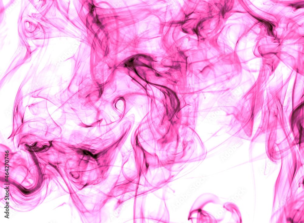 Fototapeta premium Pink smoke on a white background.