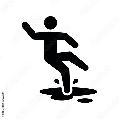 Vector slippery floor icon. Pictogram