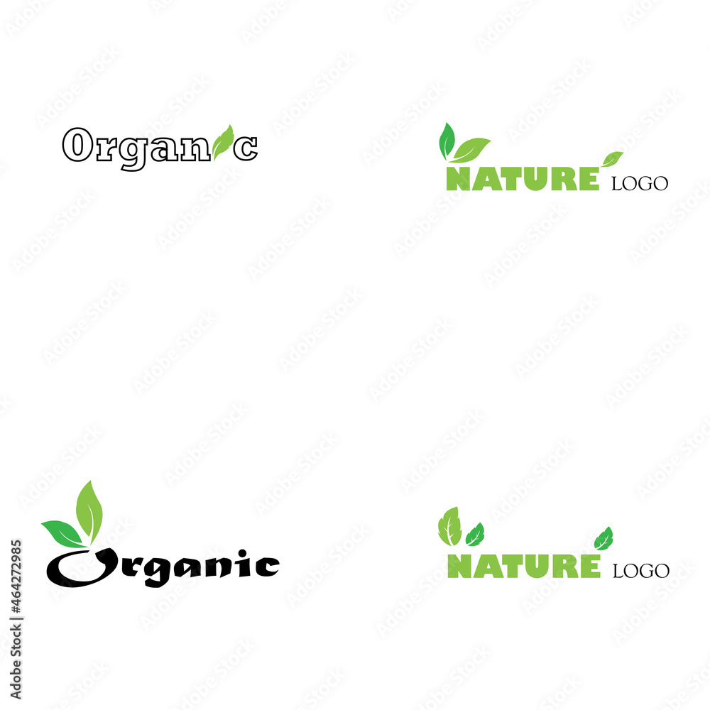 Fototapeta premium Logos of green Tree leaf ecology nature element vector
