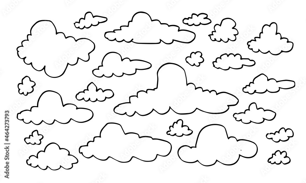 Hand drawn weather collection. Flat style vector illustration on white background. Hand drawn weather collection. Flat style vector illustration on white background.