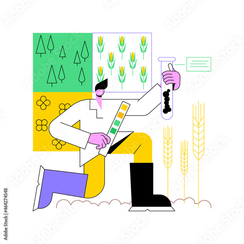 Soil type abstract concept vector illustration. Gardening and agronomy, agricultural practice, soil type test, classification system, efficient land use, determine particle size abstract metaphor.