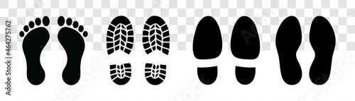 Footprint vector collection. Footprint silhouette. Simple footprints set vector