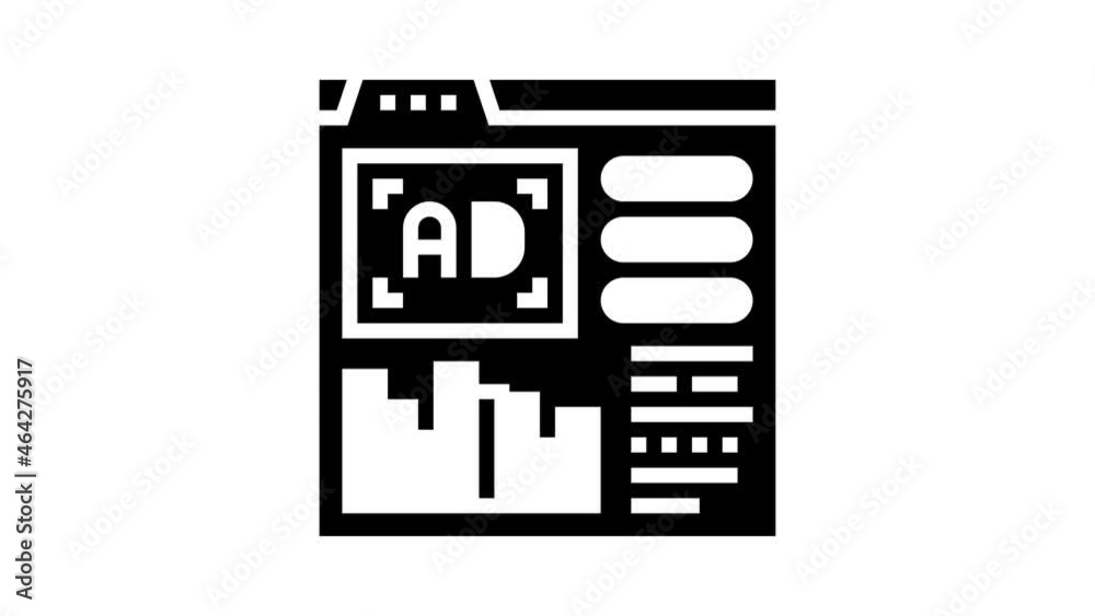 google analytics integration animated glyph icon. google analytics integration sign. isolated on white background