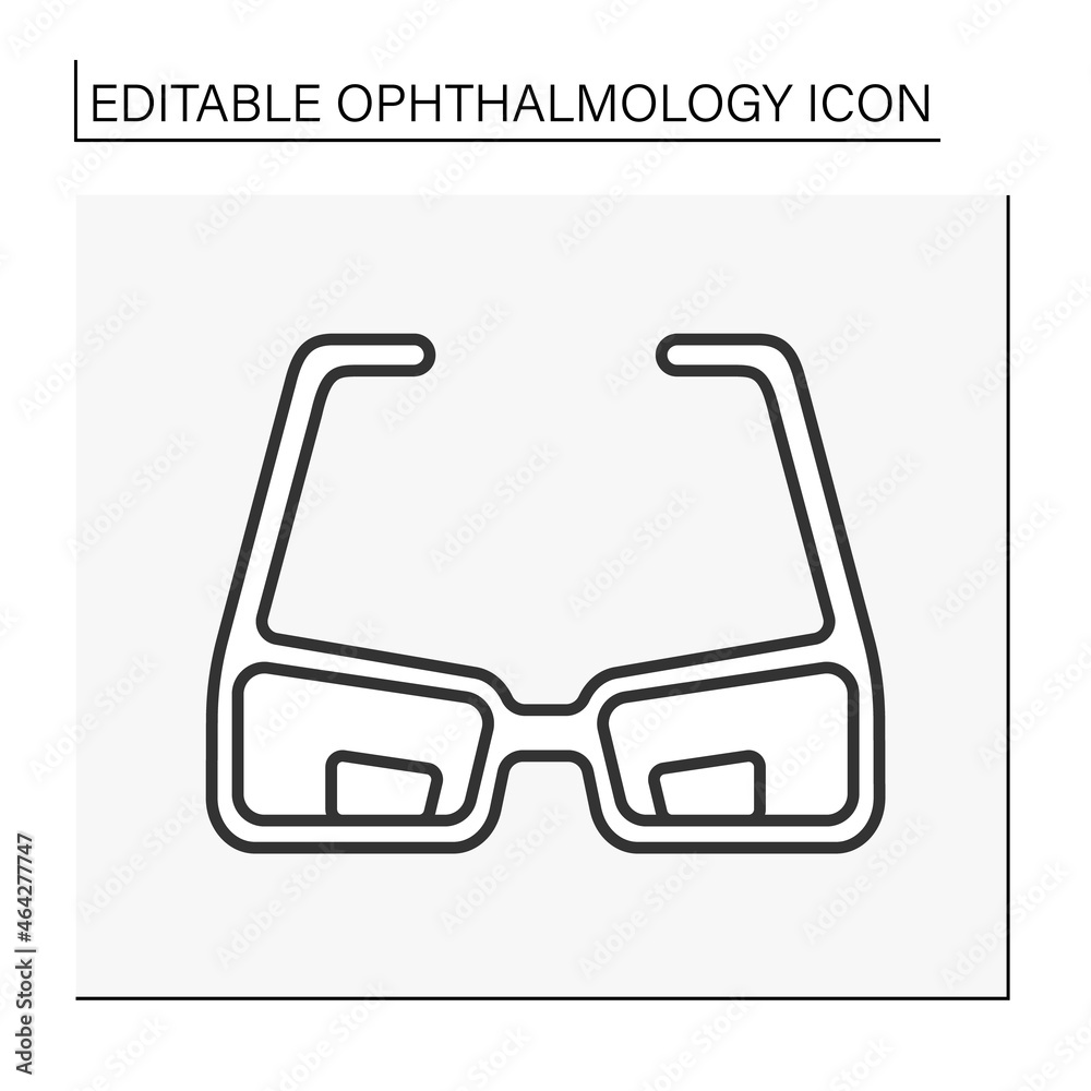 Bifocals line icon. Eyeglasses with lenses of different powers. Lenses for near and far distance.Ophthalmology concept. Isolated vector illustration. Editable stroke Bifocals line icon. Eyeglasses with lenses of different powers. Lenses for near and far distance.Ophthalmology concept. Isolated vector illustration. Editable stroke