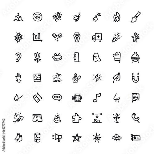 49 single vector doodle icons