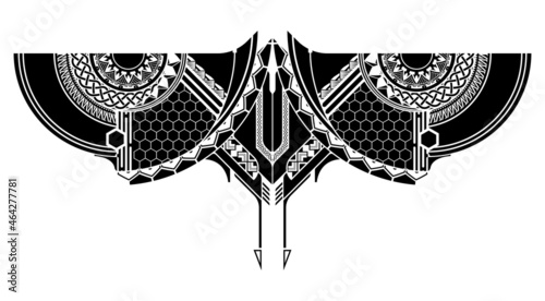 Abstract Polynesian ornamental tattoo design