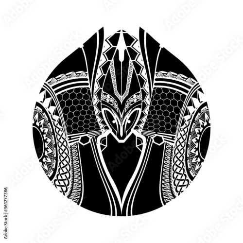 Abstract black and white polynesian tattoo vector