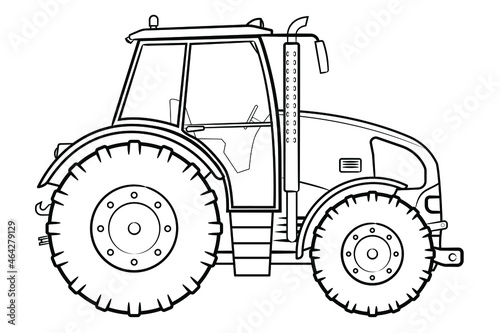 Farm tractor - vector illustration of a vehicle.