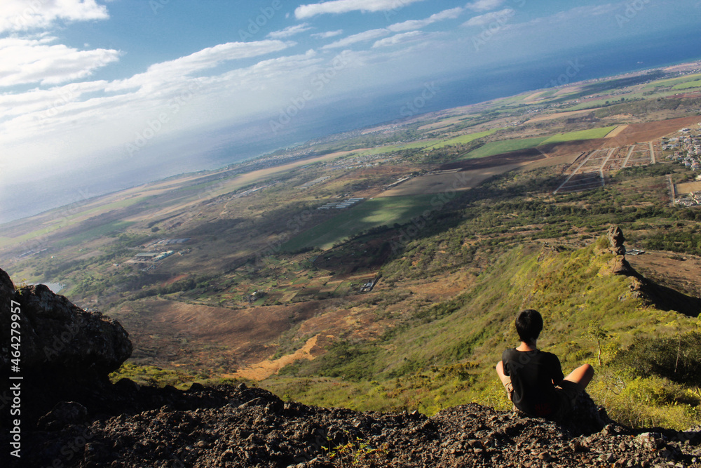 View from top of Corps de Garde mountain located near Camp Levieux, Mauritius