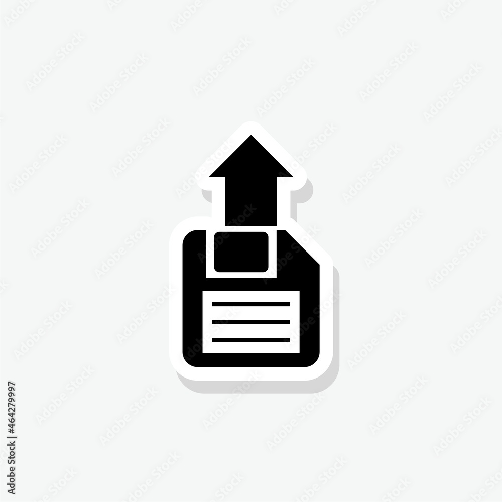 Save Floppy sticker icon isolated on white background Save Floppy sticker icon isolated on white background
