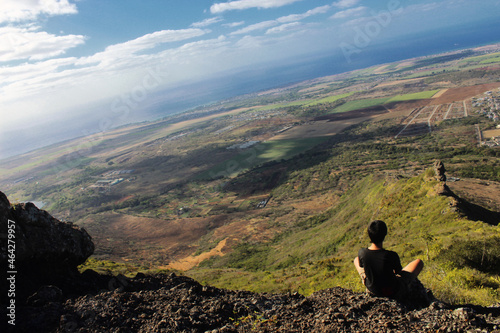View from top of Corps de Garde mountain located near Camp Levieux, Mauritius