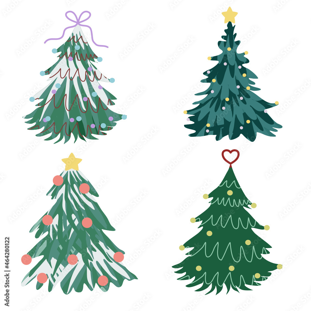 christmas tree branches.set of Christmas tree decorations.