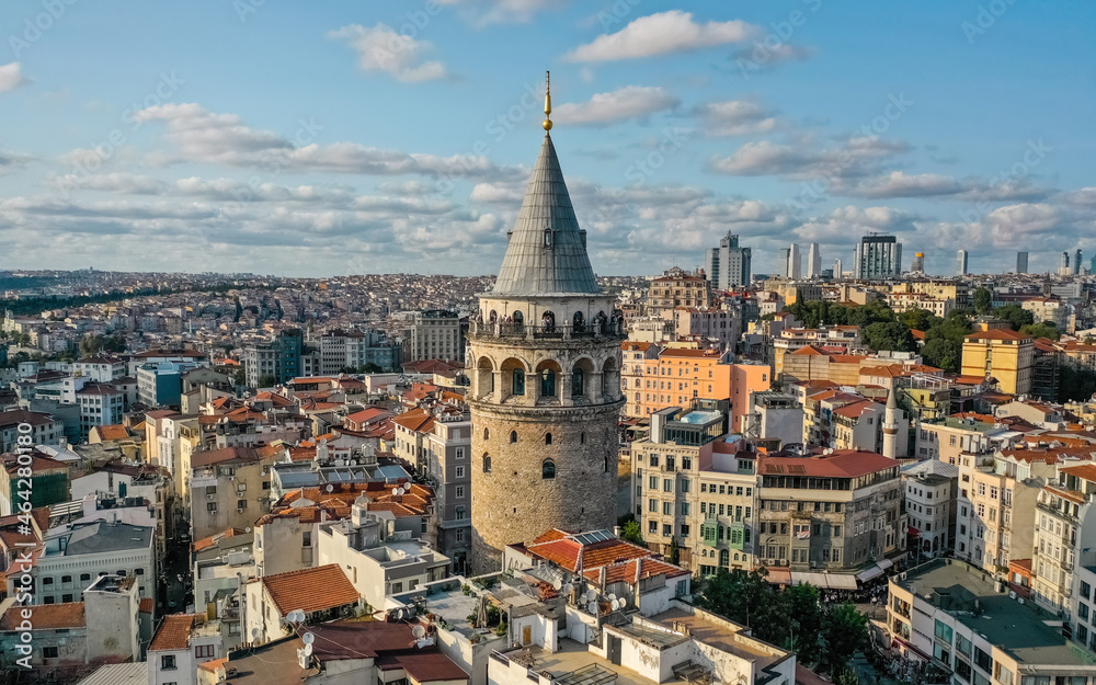 Aerial view of Galata tower in Istanbul