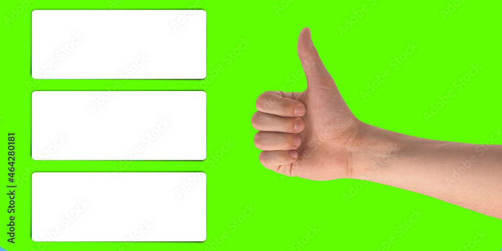 hand holding a blank card a green screen hand holding a blank card a green screen