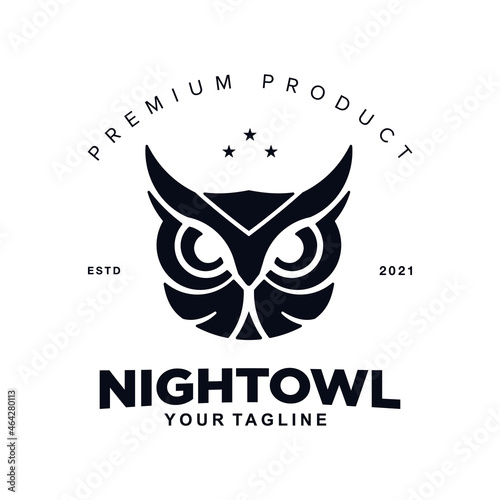Night Owl Logo Design Vector Illustration Template Idea