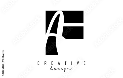 Letters FA Logo with a minimalist design. Letters F and A with geometric and handwritten typography.