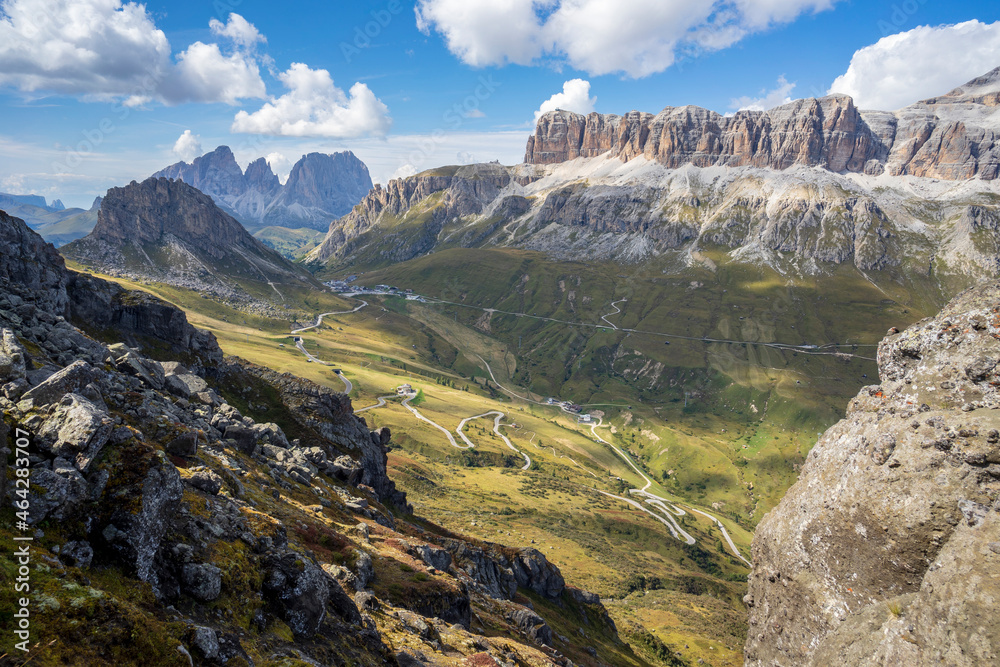 Naklejka premium Scenic view of the Sella Group. Dolomites.