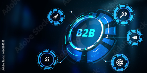 Business, Technology, Internet and network concept. B2B Business company commerce technology marketing concept. 3d illustration