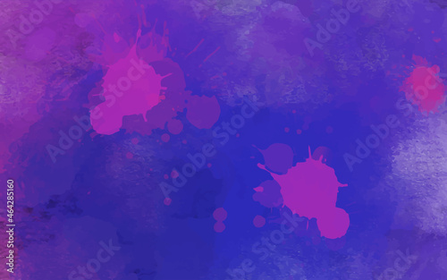 abstract violent purple blue pink watercolor paint stain background with blots splashes. Detail of pink purple wall. Concrete trowel. Modern method for finishing walls, luxurious finish.