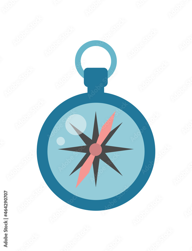 Fototapeta premium compass in a flat cartoon style