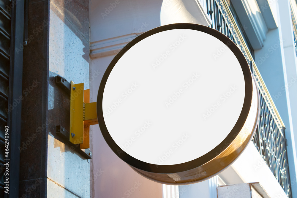 Foto de Signboard mockup, advertising template, empty frame copy space