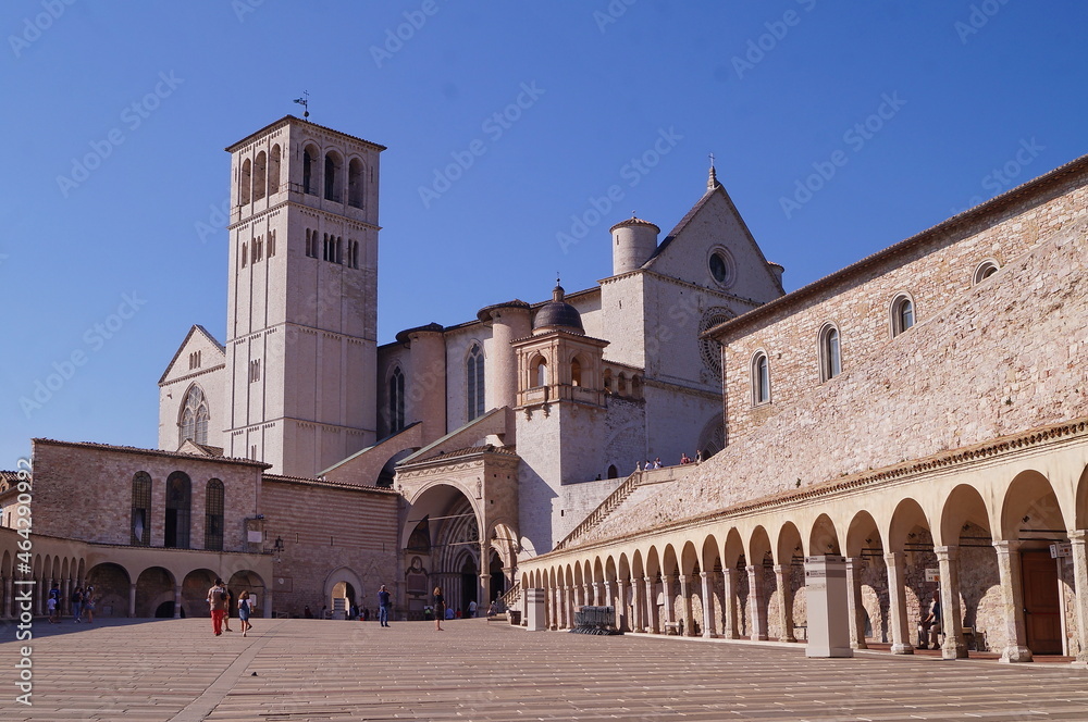 View of the basilica of San Francesco in Assisi, Italy