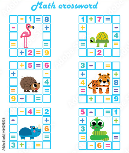 kids math crossword