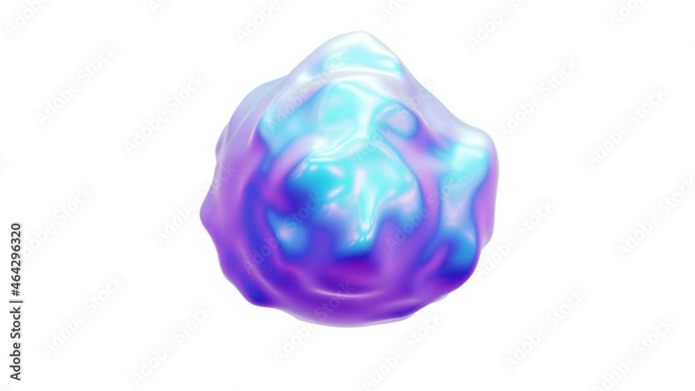 Realistic looping 3D animation of the abstract morphing liquid iridescent form rendered in UHD with alpha matte Realistic looping 3D animation of the abstract morphing liquid iridescent form rendered in UHD with alpha matte