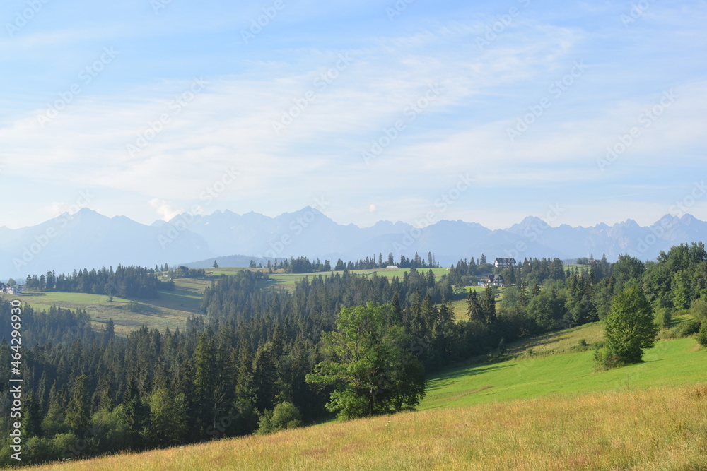 tatra mountains in the distance landscape poland slovakia highlands