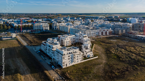 Photos Aerial view of an isolated appartment building in the new town of Val d'Europe i