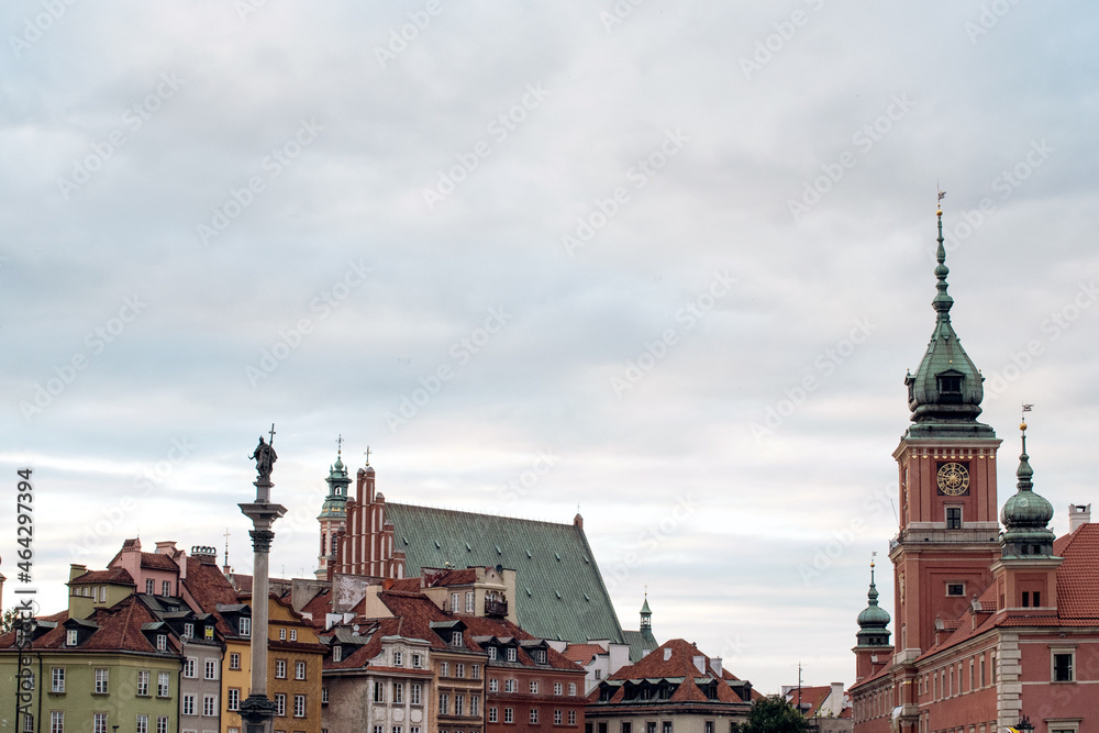 Obraz premium city old town warsaw skyline downtown castle poland europe cityscape